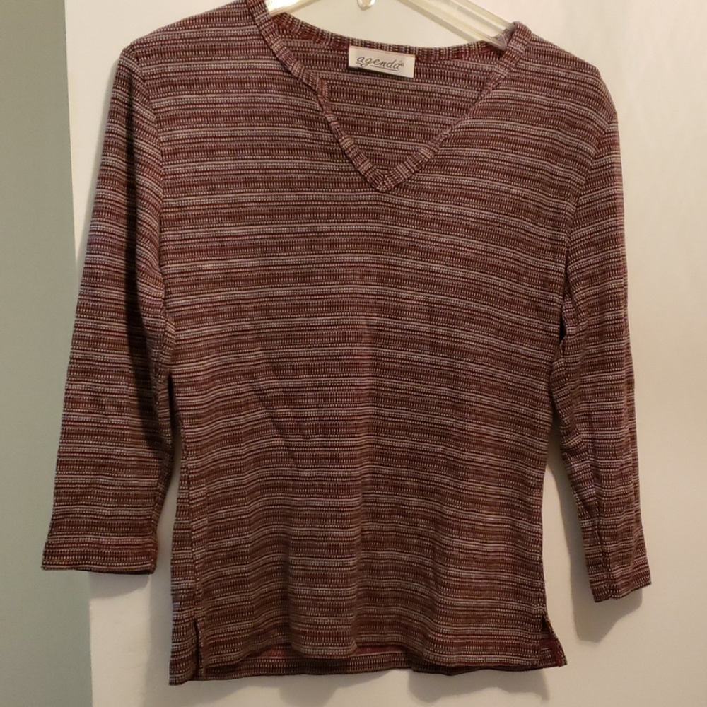 Multi-color Striped V-Neck Shirt